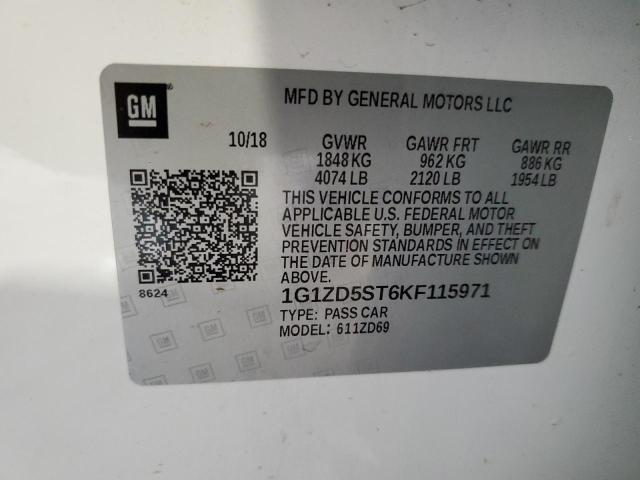 2019 CHEVROLET MALIBU LT - 1G1ZD5ST6KF115971