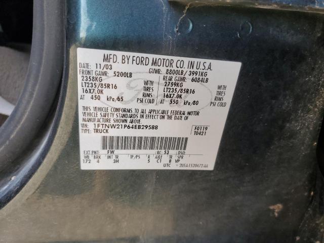 2004 FORD F250 SUPER 1FTNW21P64EB29588  69438274