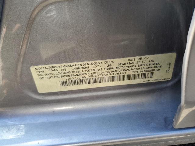2007 Volkswagen Jetta Wolfsburg VIN: 3VWEG71K87M175143 Lot: 60968174