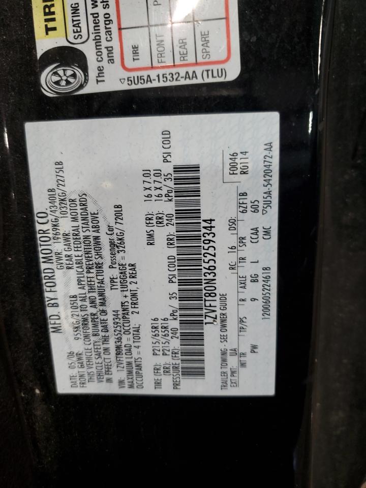 1ZVFT80N365259344 2006 Ford Mustang