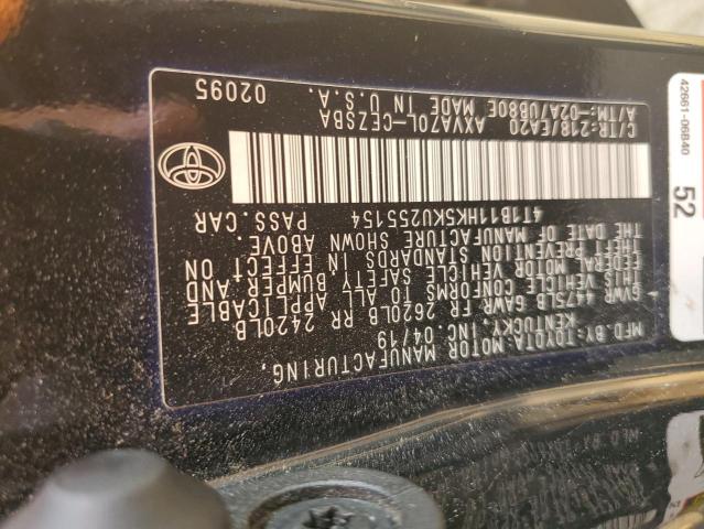 2019 TOYOTA CAMRY L - 4T1B11HK5KU255154