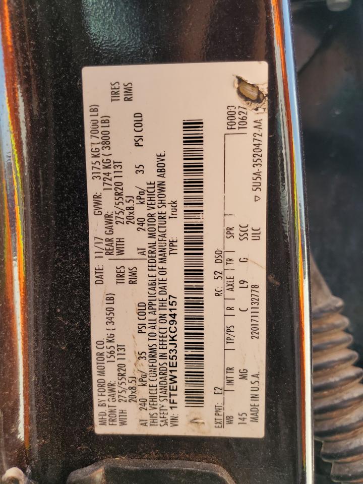 1FTEW1E53JKC94157 2018 Ford F150 Supercrew