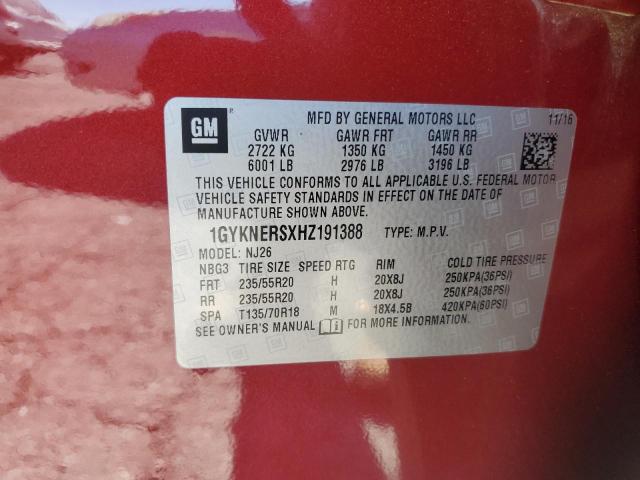 2017 Cadillac Xt5 Premium Luxury VIN: 1GYKNERSXHZ191388 Lot: 61754224