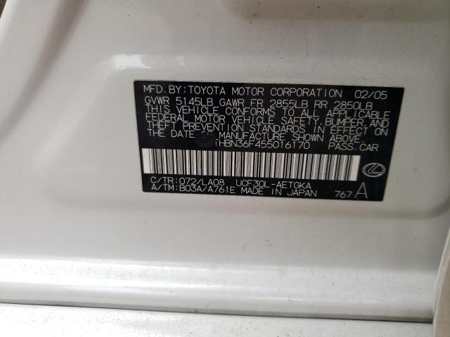 2005 Lexus Ls 430 VIN: JTHBN36F455016170 Lot: 62304644