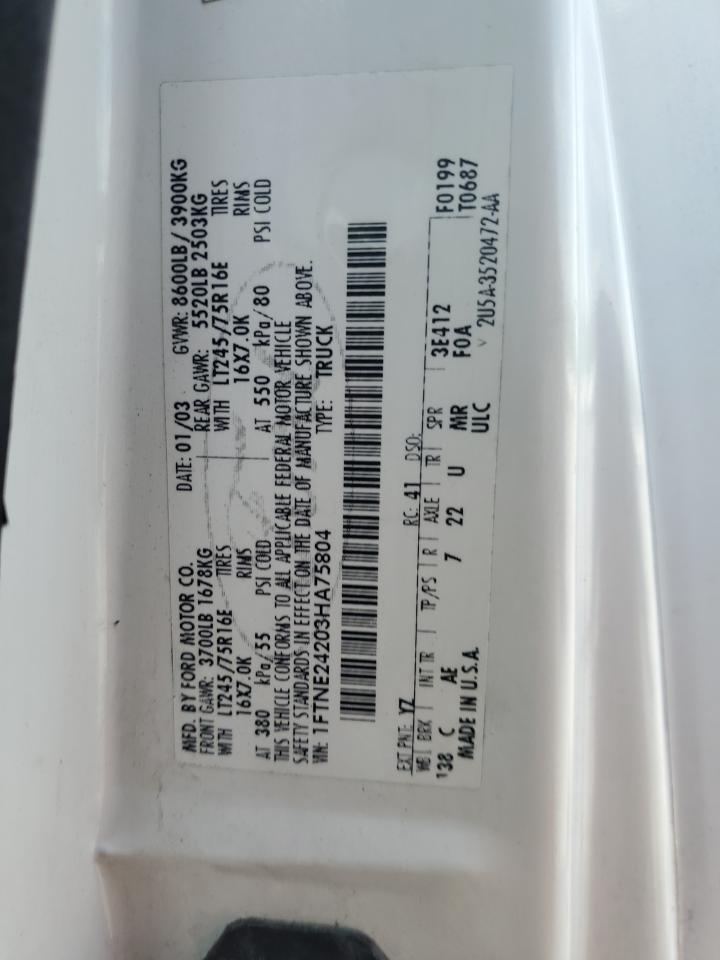 1FTNE24203HA75804 2003 Ford Econoline E250 Van