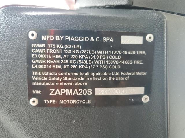 2017 PIAGGIO MOTORCYCLE - ZAPMA20SXH5000130