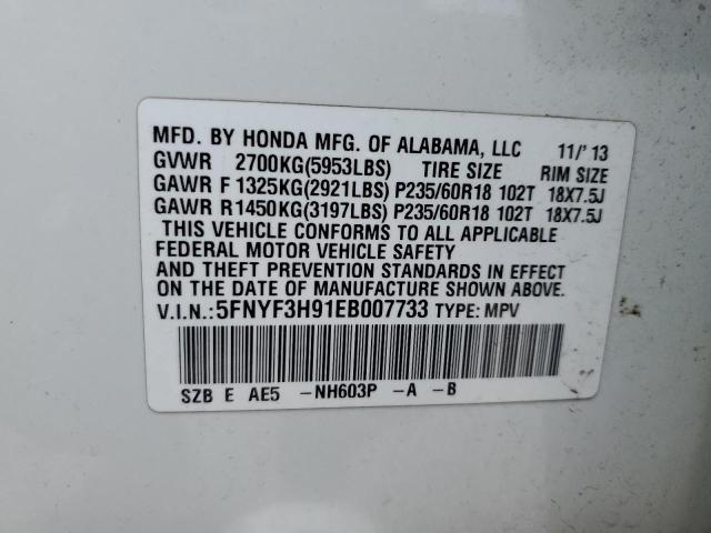 VIN 5FNYF3H91EB007733 2014 Honda Pilot, Touring no.13