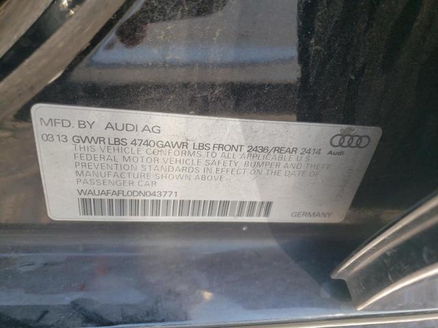 VIN WAUAFAFL0DN043771 2013 Audi A4, Premium no.12