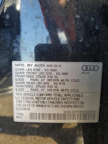 2014 Audi Q7 Premium Plus VIN: WA1LGAFE8ED020038 Lot: 62235014