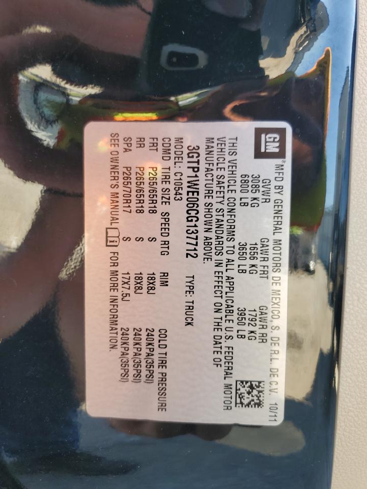 3GTP1WE06CG137712 2012 GMC Sierra C1500 Slt