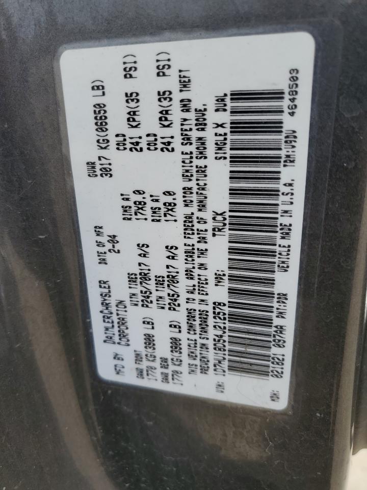 1D7HU18D54J212578 2004 Dodge Ram 1500 St