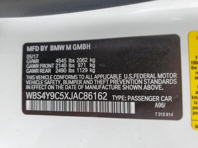 VIN WBS4Y9C5XJAC86162 2018 BMW M4 no.13