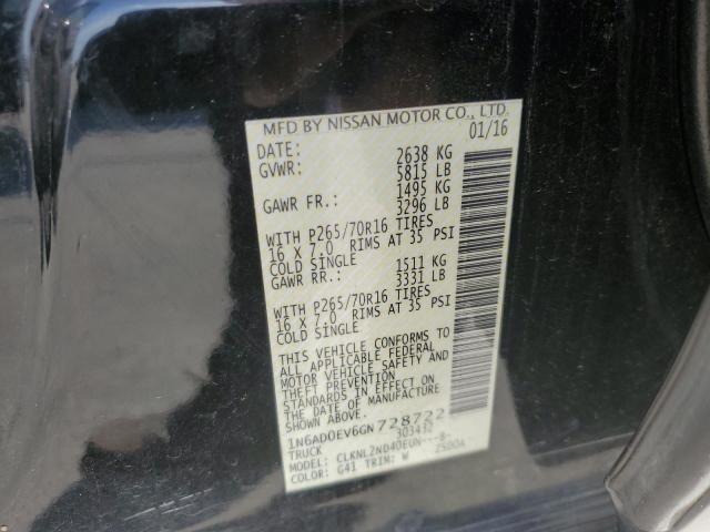 2016 NISSAN FRONTIER S - 1N6AD0EV6GN728722
