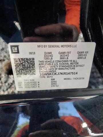 2019 Chevrolet Tahoe K1500 Premier VIN: 1GNSKCKJ7KR147514 Lot: 61600834