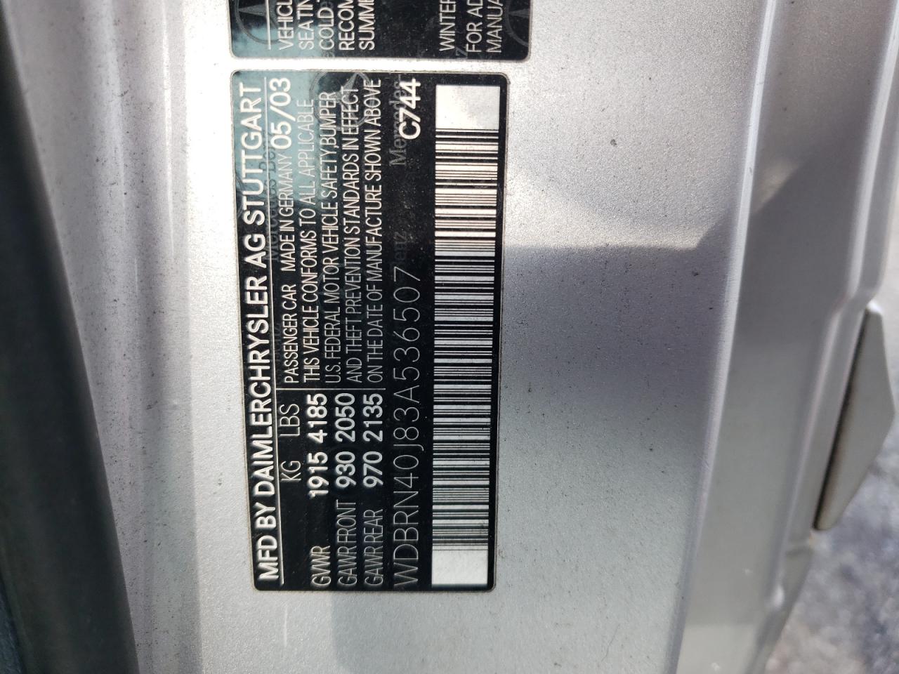 WDBRN40J83A536507 2003 Mercedes-Benz C 230K Sport Coupe