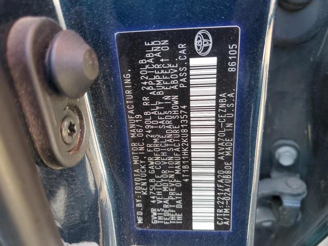 VIN 4T1B11HK2KU813574 2019 Toyota Camry, L no.13