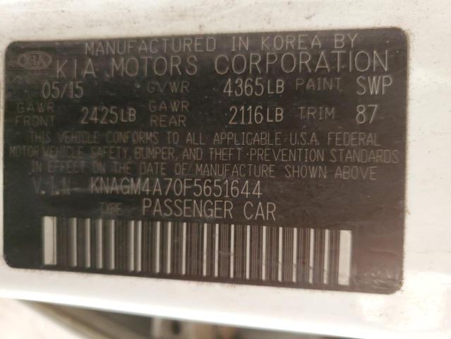 KNAGM4A70F5651644 2015 KIA OPTIMA - Image 12