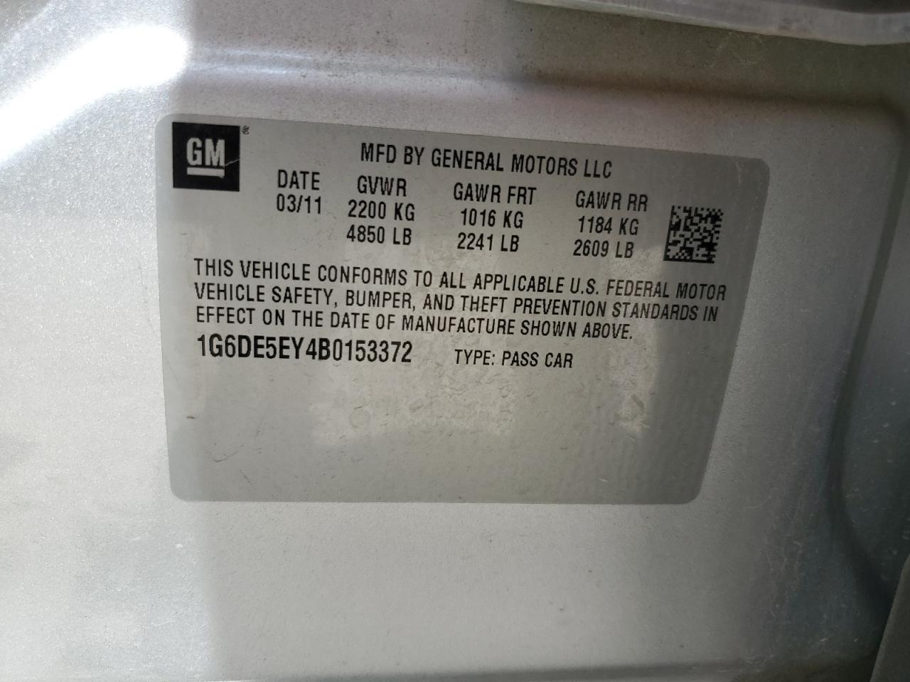 1G6DE5EY4B0153372 2011 Cadillac Cts Luxury Collection