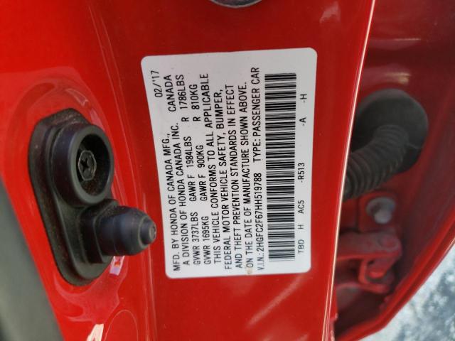 2017 HONDA CIVIC 4D - 2HGFC2F67HH519788