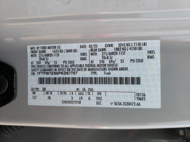 2023 FORD F-150 SUPE 1FTFW1E86PKD67707