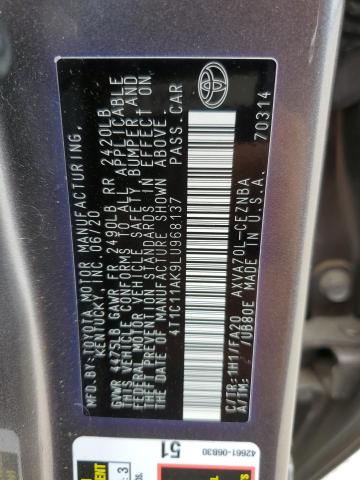 VIN 4T1C11AK9LU968137 2020 Toyota Camry, LE no.12