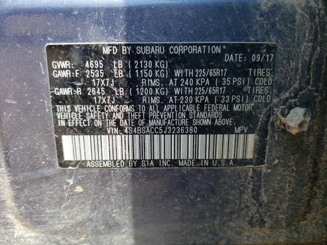2018 SUBARU OUTBACK 2. - 4S4BSACC5J3236380