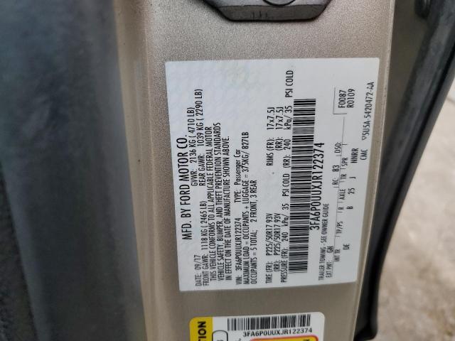 VIN 3FA6P0UUXJR122374 2018 Ford Fusion, S Hybrid no.12