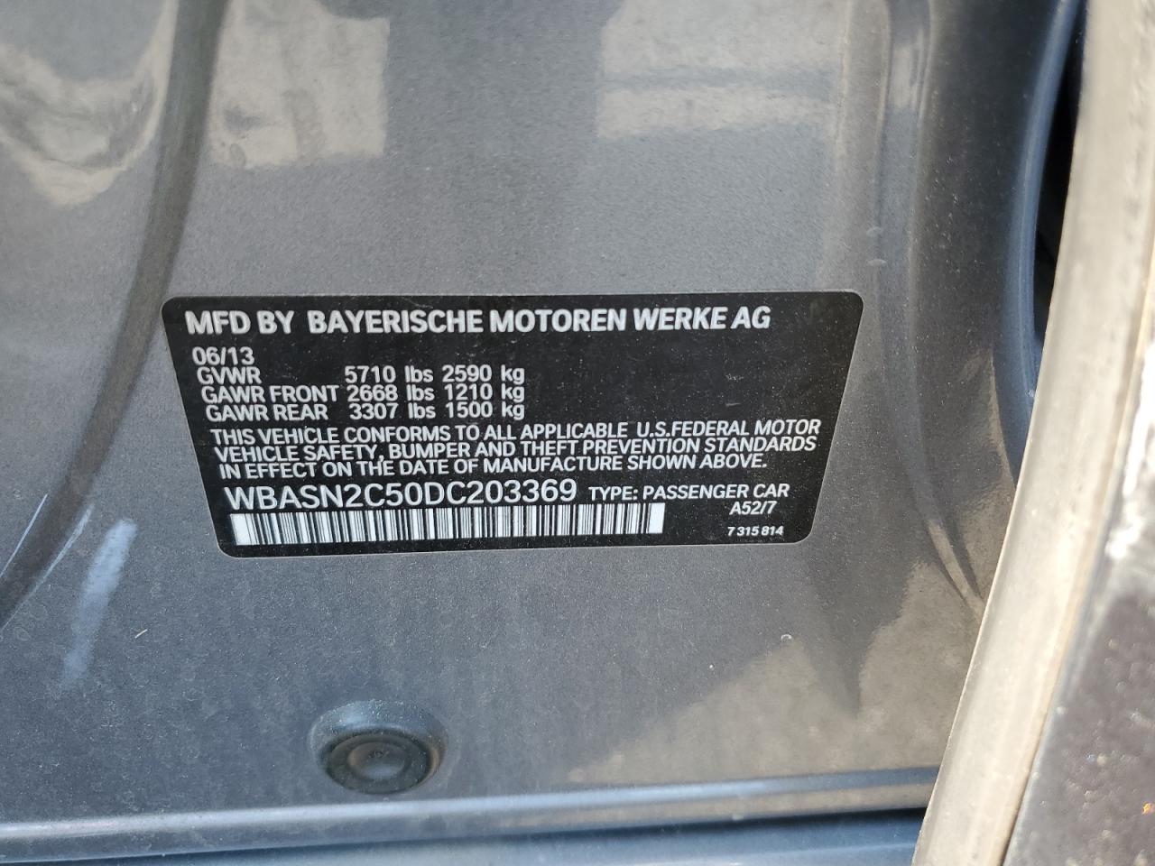 WBASN2C50DC203369 2013 BMW 535 Igt