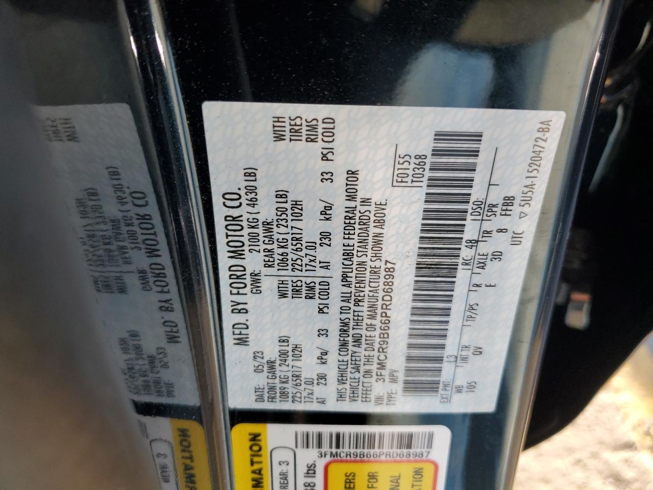 3FMCR9B66PRD68987 2023 Ford Bronco Sport Big Bend