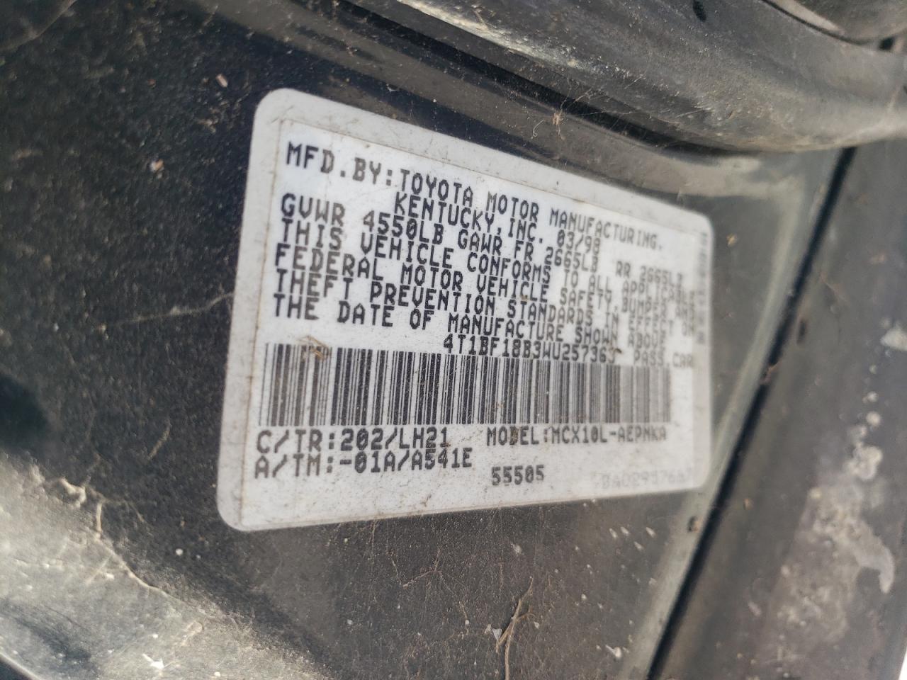 4T1BF18B3WU257363 1998 Toyota Avalon Xl