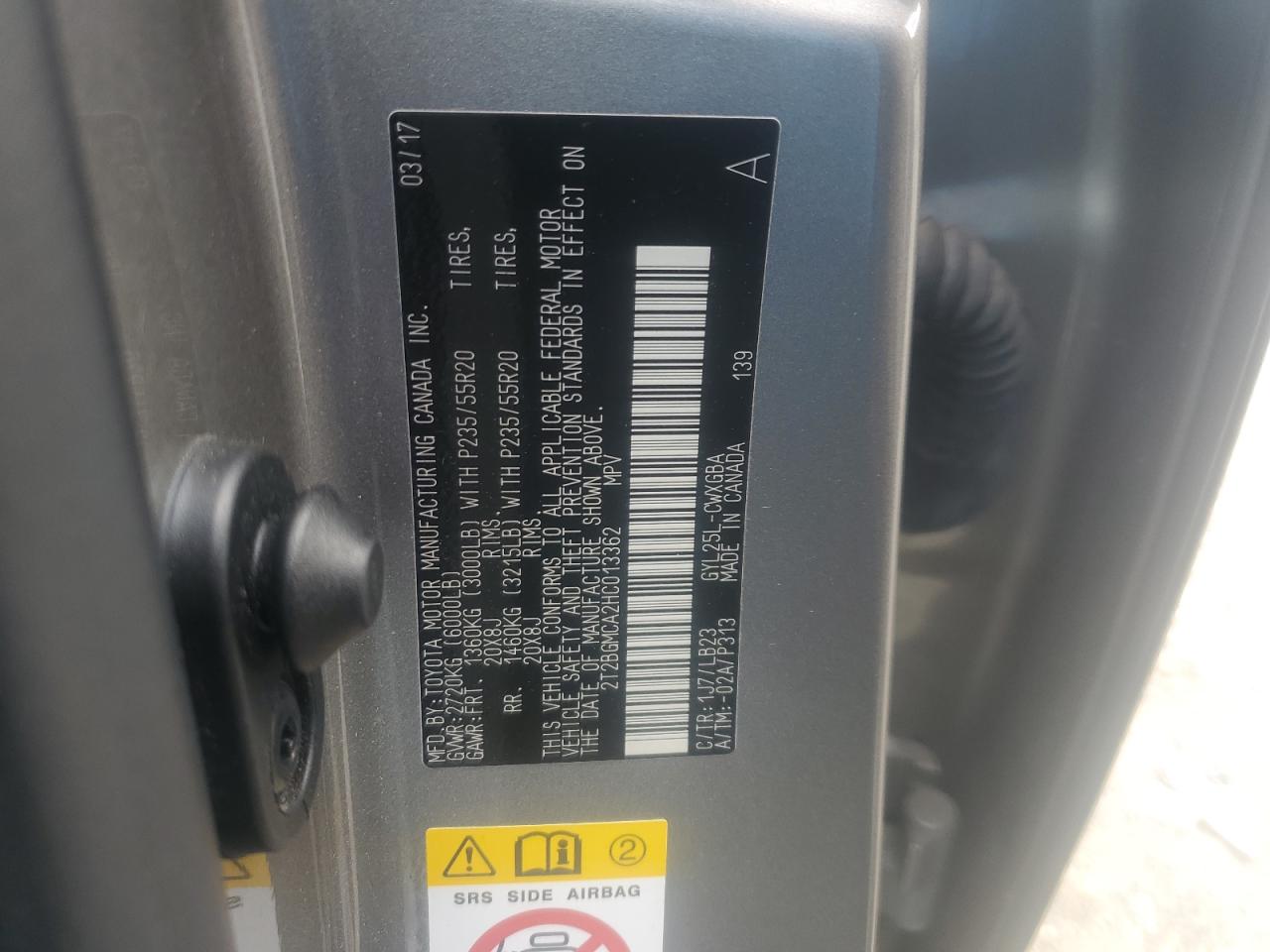 2T2BGMCA2HC013362 2017 Lexus Rx 450H Base