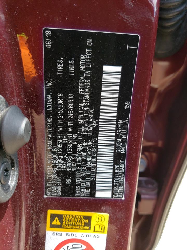 5TDJZRFH0JS884113 2018 Toyota Highlander Se