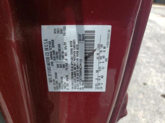 1998 Ford F150 VIN: 1FTZX1726WNC39113 Lot: 61274054