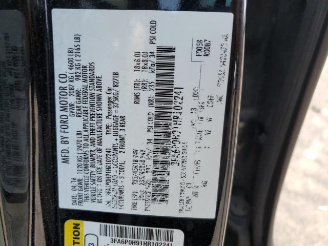 VIN 3FA6P0H91HR102241 2017 Ford Fusion, SE no.12