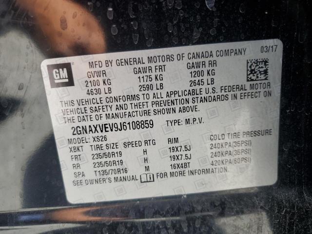 2018 Chevrolet Equinox Premier VIN: 2GNAXVEV9J6108859 Lot: 61144494