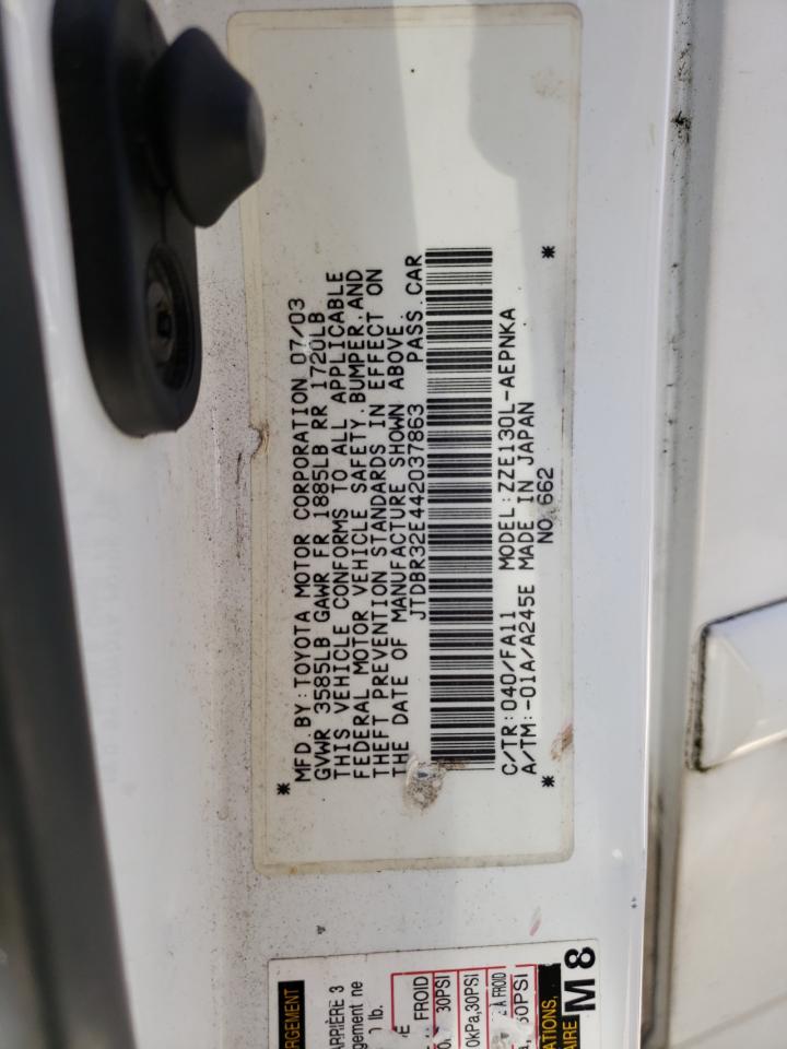 JTDBR32E442037863 2004 Toyota Corolla Ce