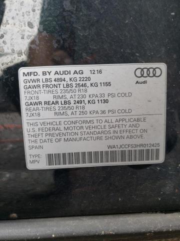 2017 AUDI Q3 PREMIUM - WA1JCCFS3HR012425