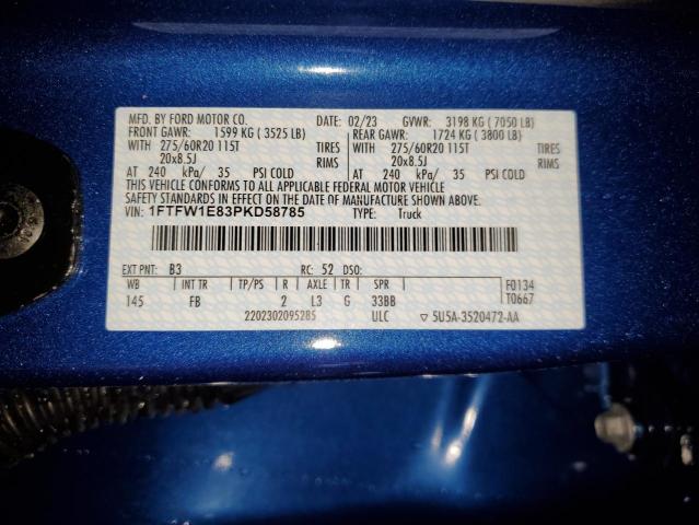 2023 FORD F150 SUPER 1FTFW1E83PKD58785  64628164