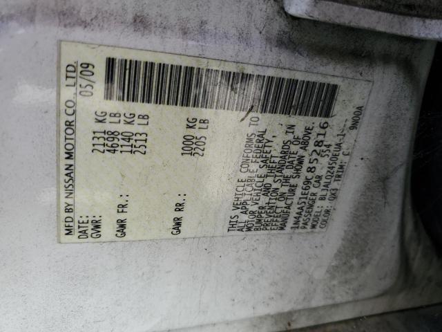 2009 Nissan Maxima S VIN: 1N4AA51E69C852816 Lot: 61681944