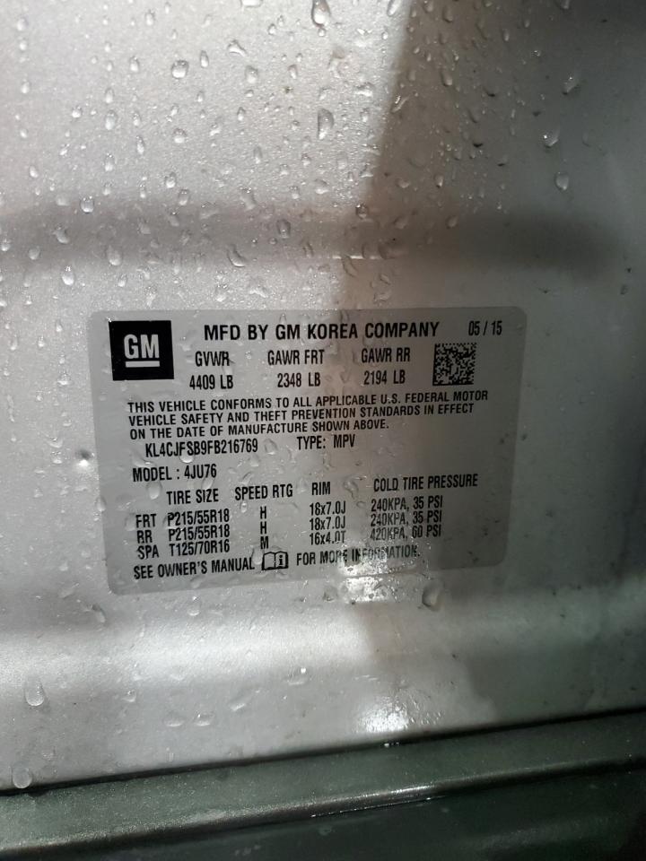 KL4CJFSB9FB216769 2015 Buick Encore Convenience