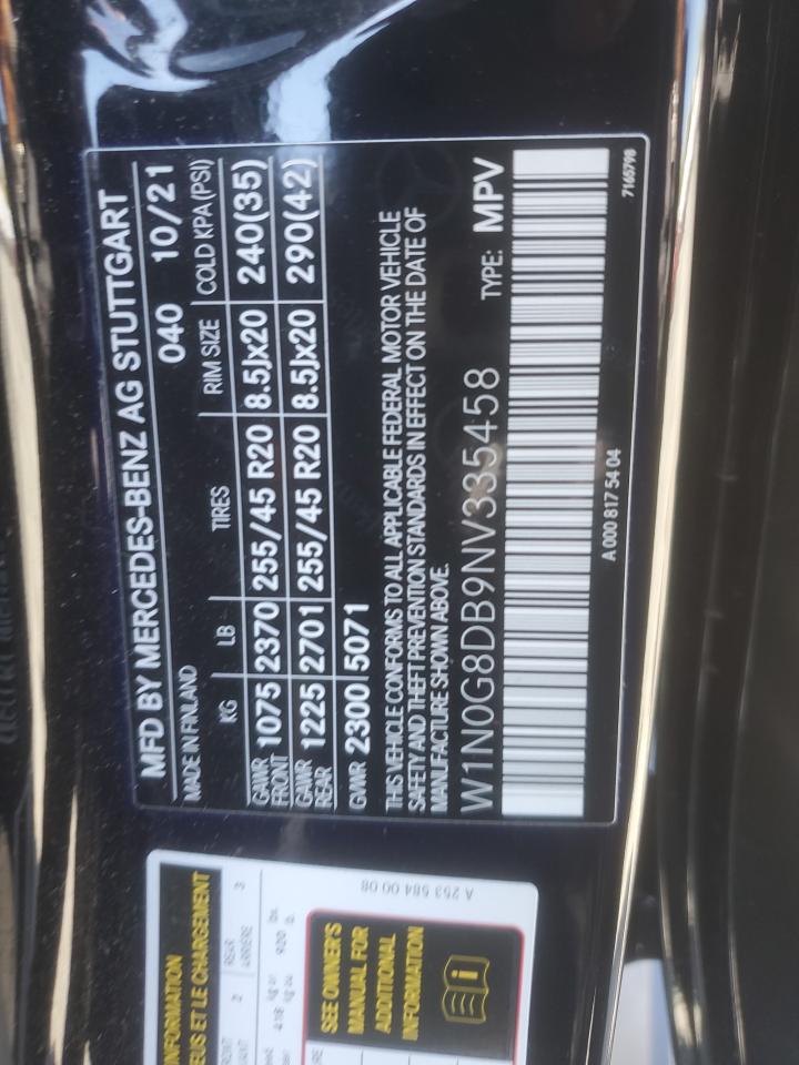 W1N0G8DB9NV335458 2022 Mercedes-Benz Glc 300