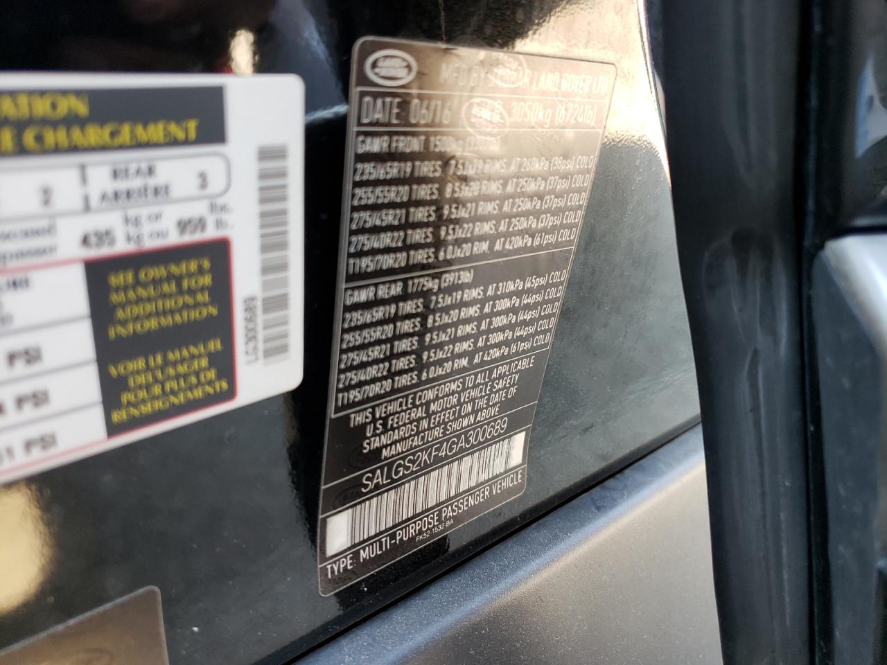 SALGS2KF4GA300689 2016 Land Rover Range Rover Hse