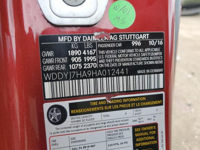 2017 MERCEDES-BENZ AMG GT - WDDYJ7HA9HA012441