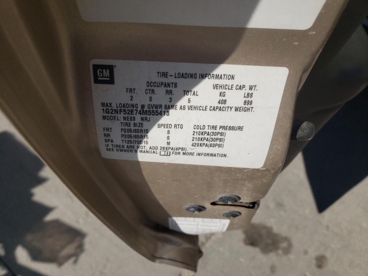 1G2NF52E74M555413 2004 Pontiac Grand Am Se1