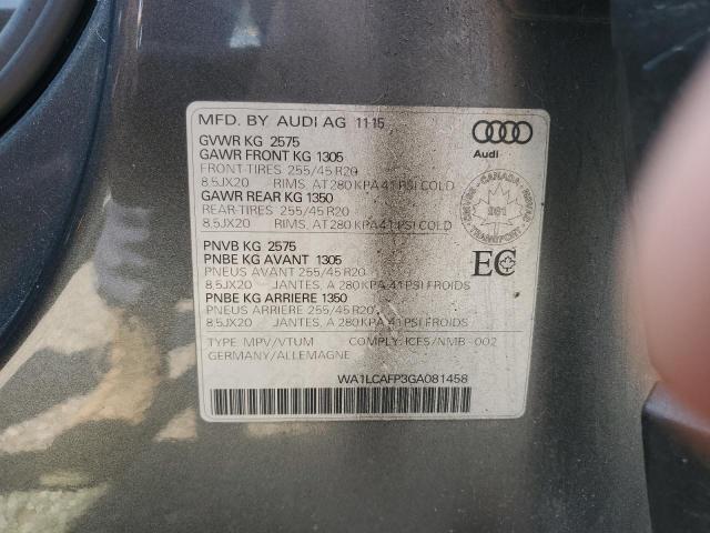 2016 AUDI SQ5 TECHNI - WA1LCAFP3GA081458