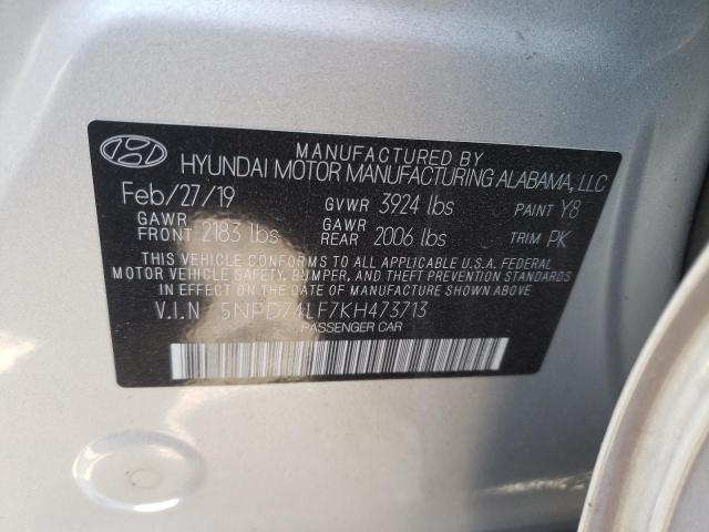 2019 HYUNDAI ELANTRA SE - 5NPD74LF7KH473713
