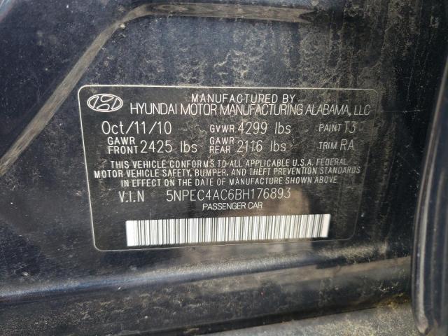 2011 Hyundai Sonata Se VIN: 5NPEC4AC6BH176893 Lot: 62413014