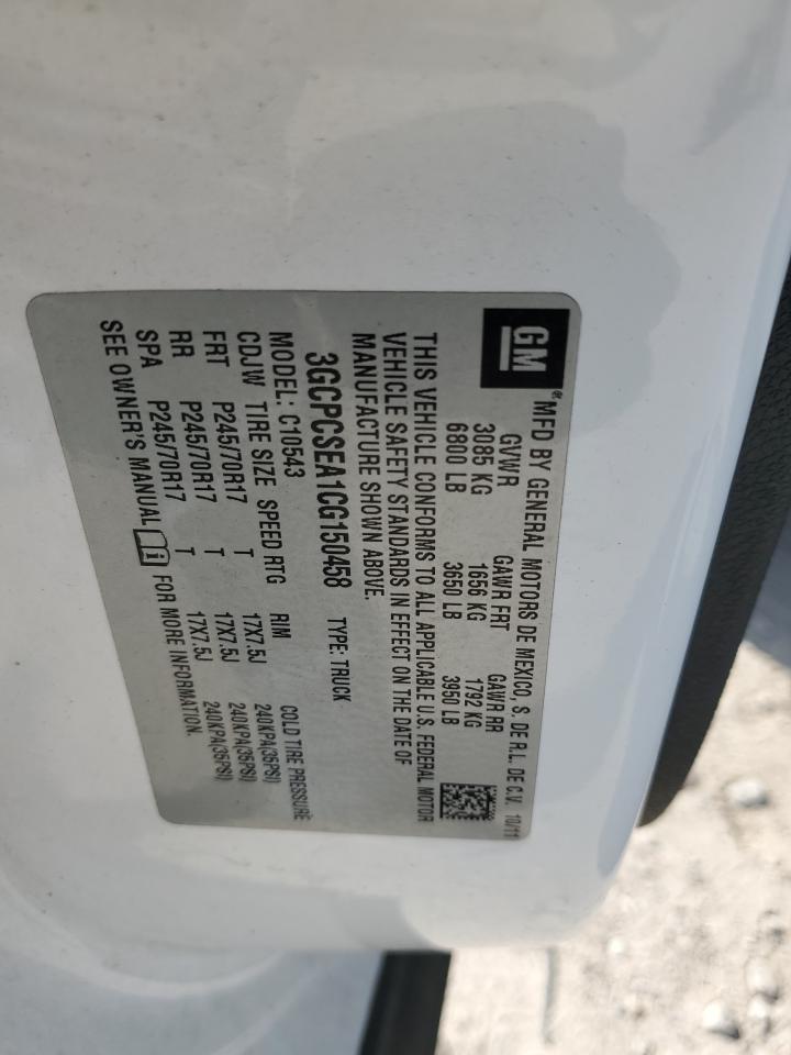 3GCPCSEA1CG150458 2012 Chevrolet Silverado C1500 Lt