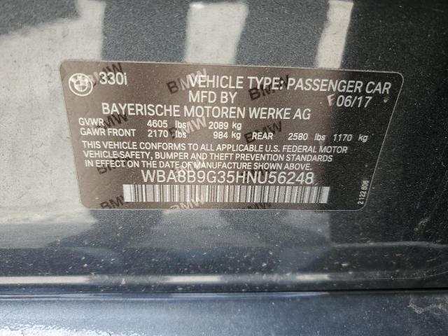 VIN WBA8B9G35HNU56248 2017 BMW 3 Series, 330 I no.12