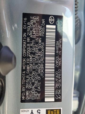2016 Toyota Prius VIN: JTDKBRFU9G3506954 Lot: 60740064